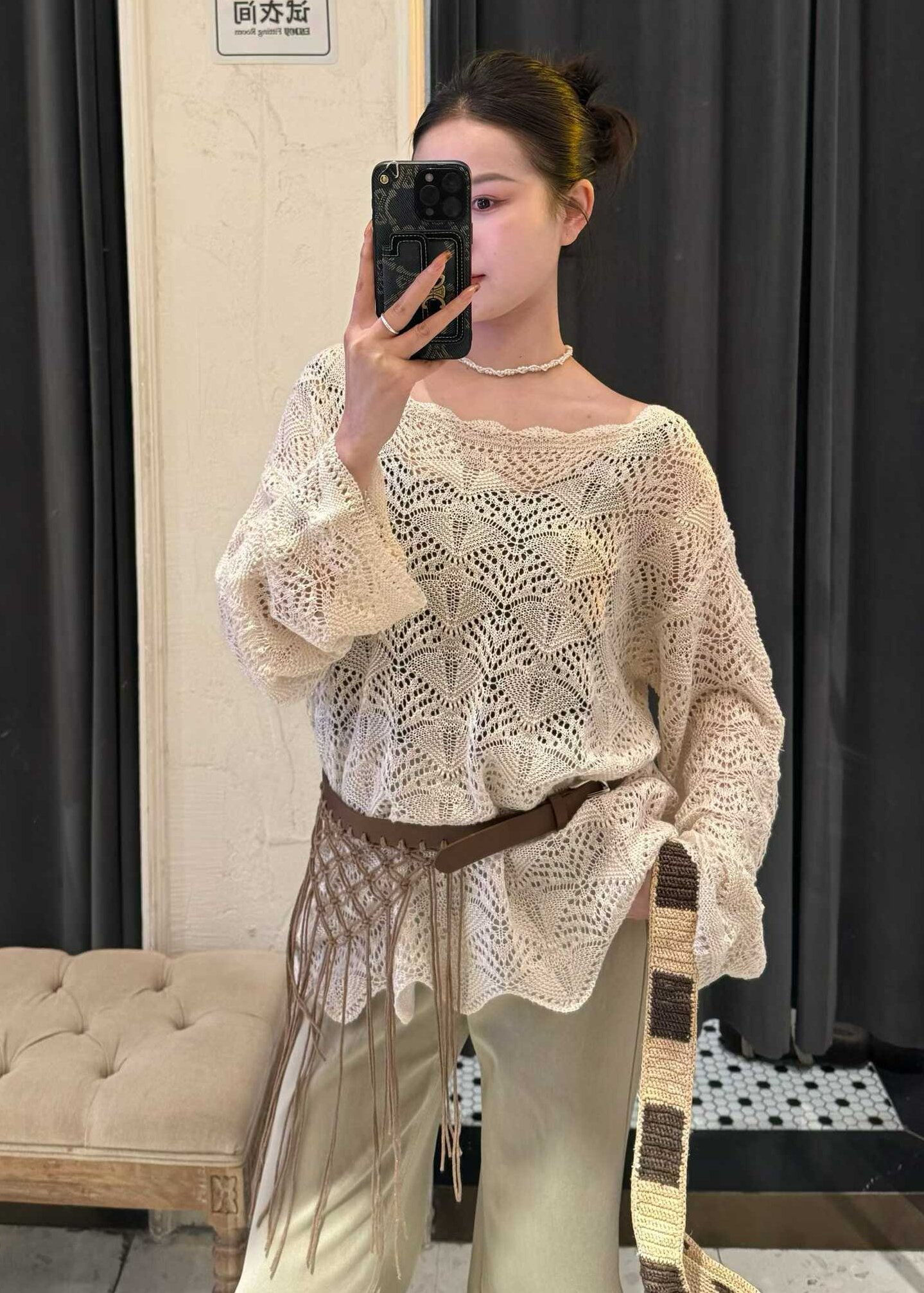 【门店同款】ENJOY春季镂空吊带针织上衣 170544861