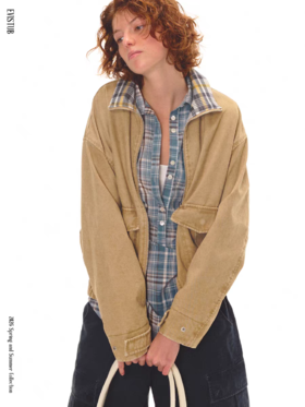 Evistub girls/E-6CWT1916/90S复古回溯做旧工装夹克