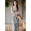 国风重料褶皱 米思阳2026春季新款水墨印花连衣裙修身显瘦碎花吊带裙子2126/2154 商品缩略图1