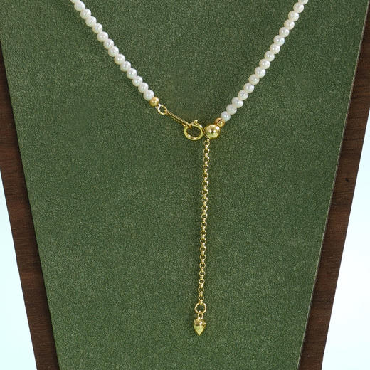 子佩集【银河回响】银S925珍珠AOYA奥雅项链【SGN1747001】2mm小珠11.5mm大珠(平底半珠)2512 商品图4