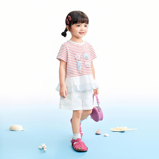 【实体店同款】女童圆领短袖上衣夏季新款安奈儿童装XG621192 商品图3