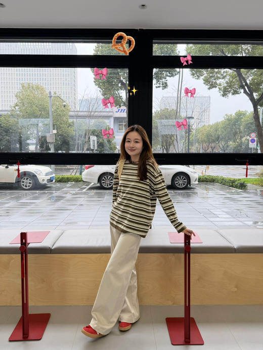 2603314    “航海风”松弛 圆领条纹上衣 商品图1