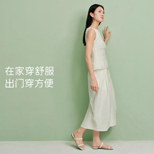 7or9露趾凉鞋平底一字带拖鞋雪绒花 商品图4