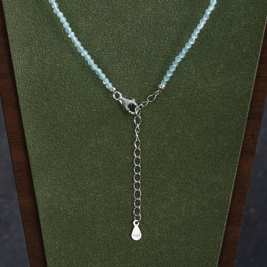 子佩集【月下独白】银S925珍珠AOYA奥雅项链【SPN0950009】7mm大珠月光石蓝水晶2512 商品图3