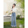 鹿向南「烟蓝漫夏」蓝色宽松慵懒感牛仔裤女春季新款遮肉阔腿长裤 商品缩略图3