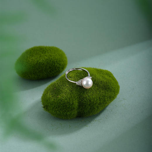 子佩集【三角星芒】银S925珍珠AOYA奥雅戒指【HJYJZ002】8mm珠三角2512 商品图3