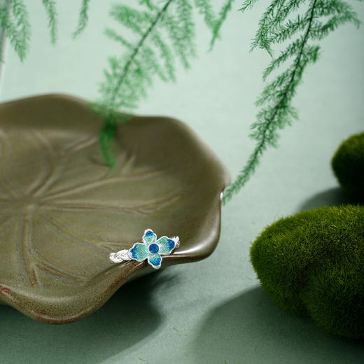 子佩集【花开景明】S990银戒指【YXYLJZ015】四叶草花丝珐琅彩2510 商品图8