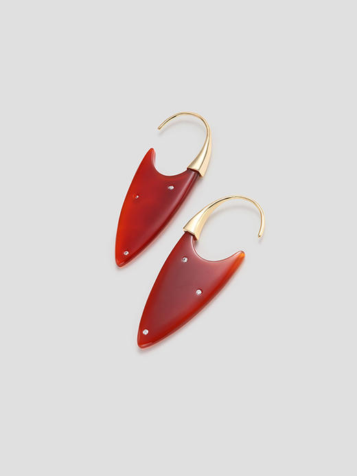 ANATTA｜E-C07-RD Large Drop Earrings [ 加大版 红玉髓 耳环 ]【循Countinuum Line】 商品图2