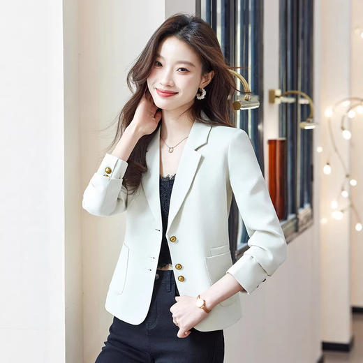 「自」全新升级【铂金会员174/天猫229/差价55】(13559)洛诗琳气质通勤小西装外套女2026春季新款高级感翻领短外套 商品图3