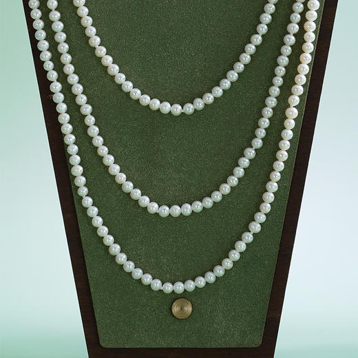 子佩集【玲珑之境】珍珠AOYA奥雅毛衣链【XXMYL003】4mm珠日字扣三层2512 商品图3