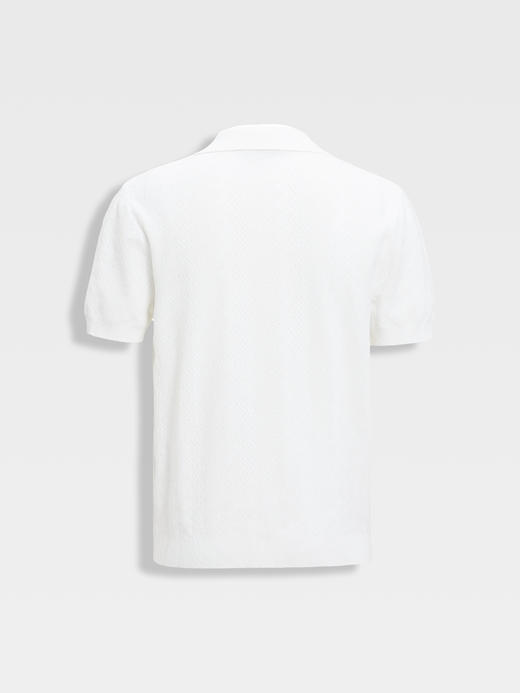 callisto黑色古巴领波浪蜂巢纹棉混纺T恤 商品图6