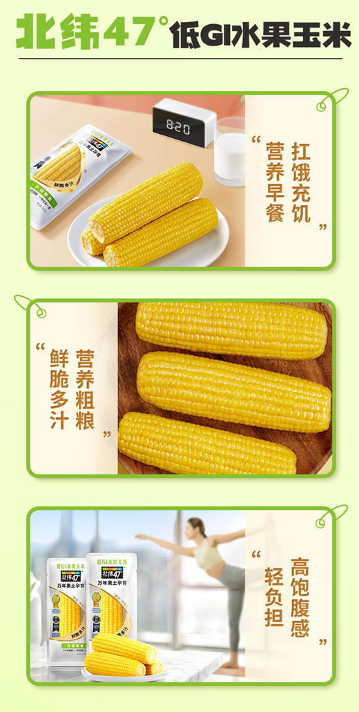 北纬47度低GI水果玉米220g*8支装（开袋即食）  JCT 商品图4