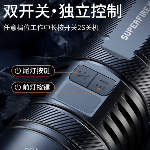 神火Y5-K强光手电筒高亮远射电显变焦三色光照明装备 商品图1