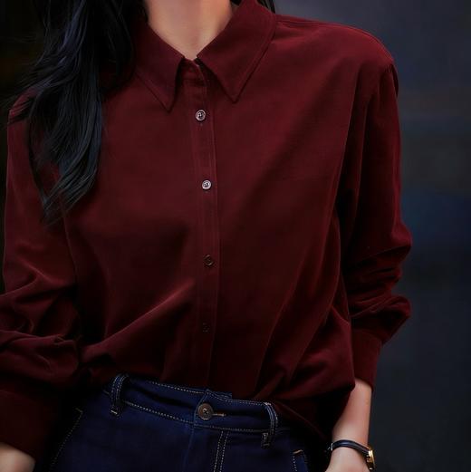 LONGNVFAIR安可拉红灯芯绒全棉衬衫 经典衬衫剪裁 自带复古氛围感 上身气质拉满 商品图1