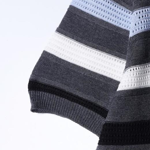 65184SDSA男装2026新款高贵轻奢简约商务撞色条纹圆领短袖T恤百搭上衣 商品图4