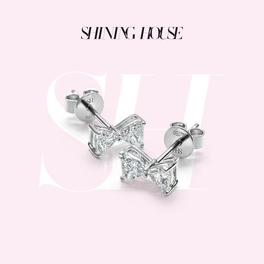 Forever·永恒之环系列 ShiningHouse培育] 18k金钻石耳饰 专利特切星运钻人工真钻人造钻石K金耳饰时尚钻石耳饰耳钉【此商品不支持7天无理由退货退款】30分和60分预计3日发货 商品图0