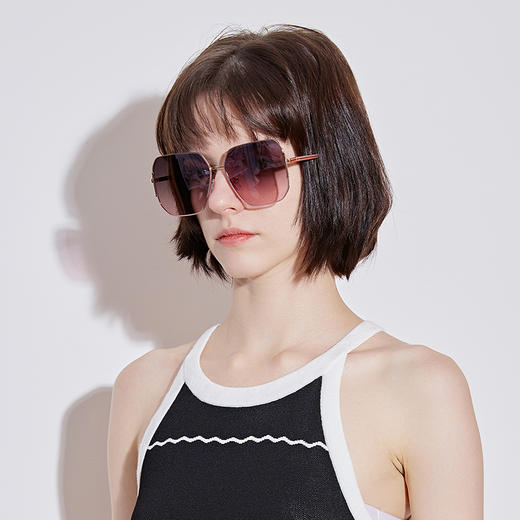ZERSER姿森2025墨镜女士时尚潮流大框防晒防紫外线显瘦夏季太阳镜J576 商品图2