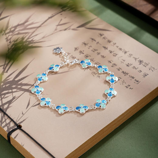 子佩集【四叶安好】S990银手链【MXSL011】四叶草花丝珐琅彩2510 商品图9