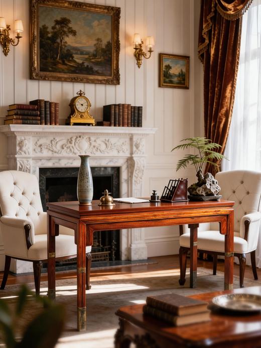 清	黄花梨束腰刀牙板铜包脚半桌 商品图1