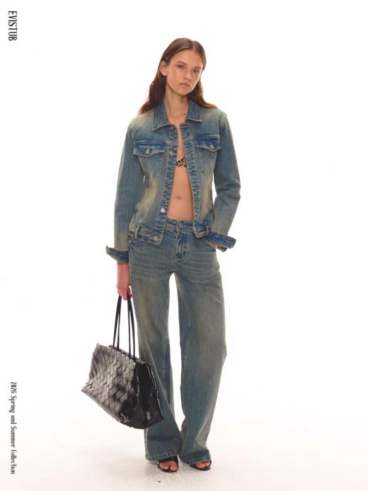 Evistub girls/E-6CWT1742/竹节纹复古西部牛仔夹克 商品图1