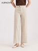 【商场同款】阿菁娜春季新款静奢风高腰阔腿裤天然亚麻透气抑菌廓形舒展高级松弛A31C110023 商品缩略图2