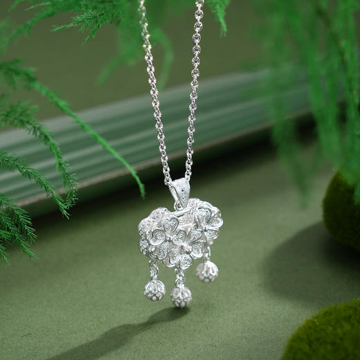 子佩集【四叶花锁】S990银套链【QFTL015】花丝锁项链2510 商品图4