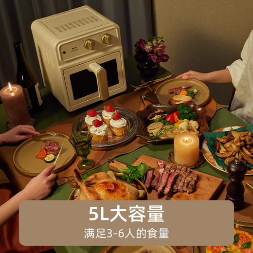 BRUNO大容量空气炸锅|一台搞定全家三餐！可视化小白也不易翻车，蒸汽嫩烤口感更好 商品图4