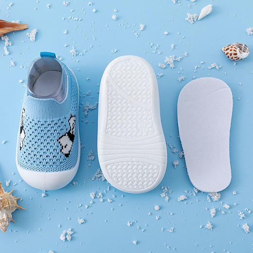 春秋男女宝宝学步鞋孩子儿童家居软底休闲幼儿园网面鞋一脚蹬机能 商品图3