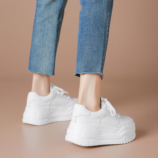 牛皮厚底小白鞋百搭显高舒适透气 商品图4