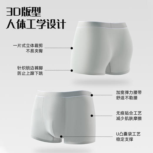 【浅幼QIANYOU 男士新疆棉平角内裤】四色可选，70-240斤可穿，无勒痕，真裸感，告别闷热，尽享舒适！ 商品图1