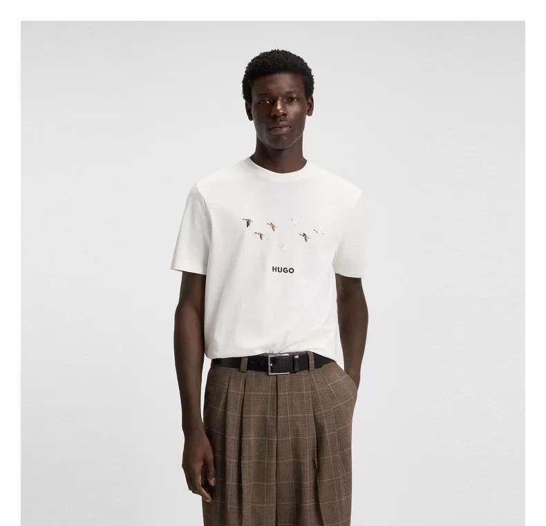 老板 飞鸟刺绣夏季26SS新款圆领短袖T恤 Z-15886