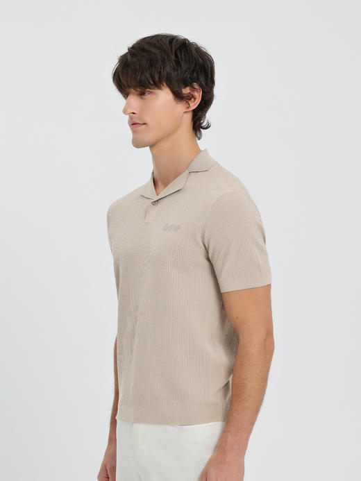 callisto卡其燕子领长绒棉弹力T恤 商品图3