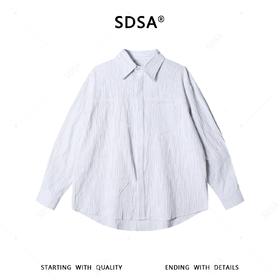SDSA男装2026新款高贵轻奢韩系时尚褶皱舒适长袖衬衫百搭休闲上衣