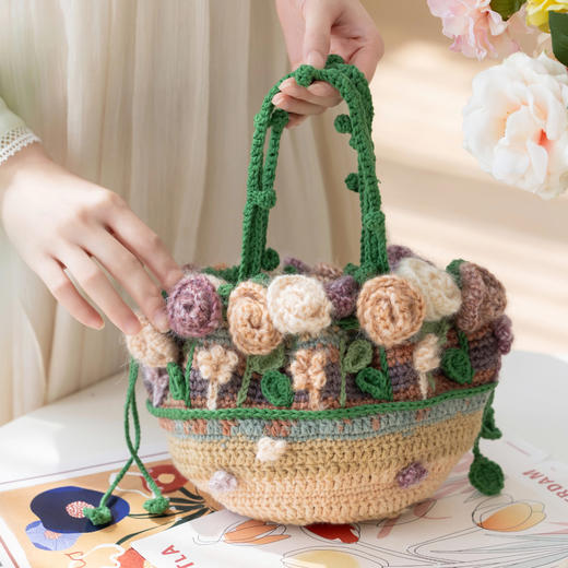 苏苏姐家云端花海帽子包手工DIY编织手拎包帽子钩针毛线团材料包 商品图3