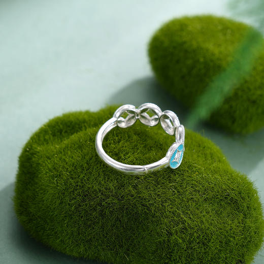 子佩集【赢财生福】S990银戒指【MXJZ027】花丝珐琅彩五连环钱币2510 商品图6