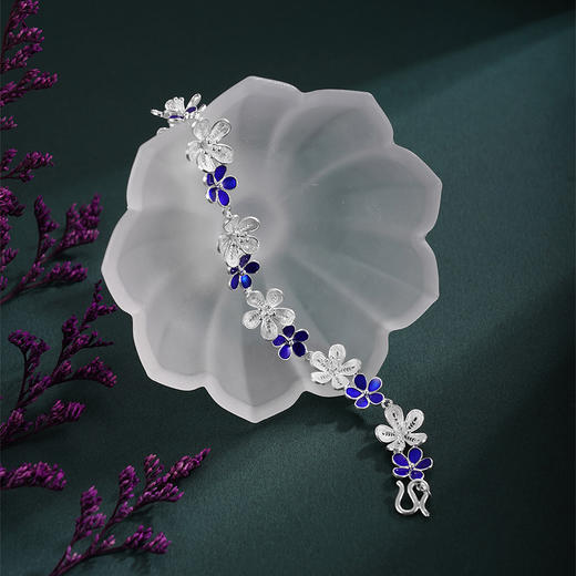 子佩集S990银【樱花】手链【WBLSHSL-4】花丝珐琅彩2510 商品图5