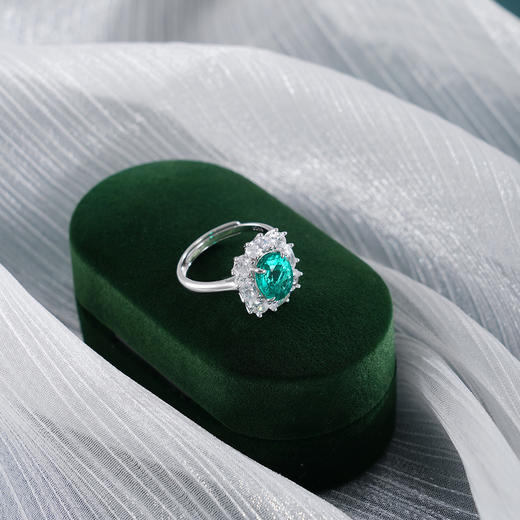 子佩集【翠华】S925银戒指【RM0473-XF】培育宝石祖母绿大号2510 商品图6