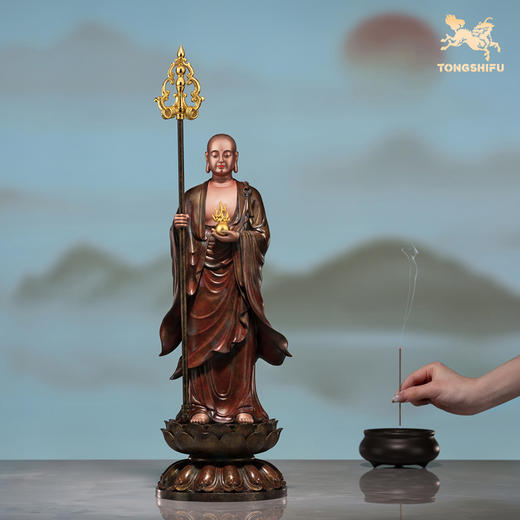 铜师傅《大愿地藏》中式禅意佛像铜摆件 铜像家居工艺品 商品图4
