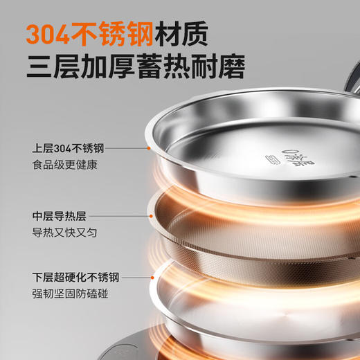 九阳煎烤机304不锈钢0涂层电煎锅家用加深烙饼煎包锅平底锅电饼铛 商品图4