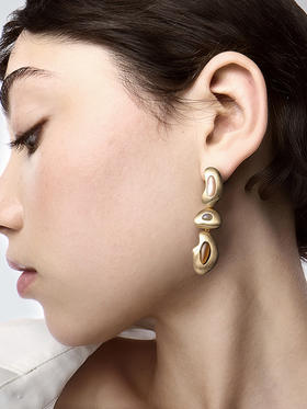ANATTA｜E-P03-3GD Pebble III Earrings [ 可拆卸 耳环 ]【鹅卵石Pebble】
