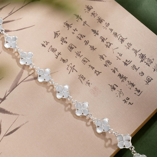 子佩集【四叶安好】S990银手链【MXSL011】四叶草花丝珐琅彩2510 商品图4