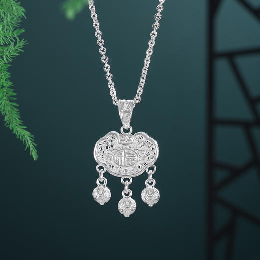 子佩集【莲渡清欢】S990银套链【MXTL033】花丝锁珐琅彩项链2510 商品图2