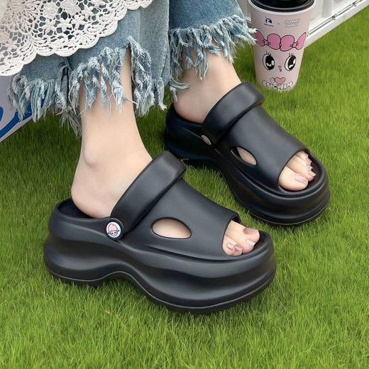 【凉鞋】夏季新品时尚潮系透气轻尚纯色女款居家外穿厚底凉拖鞋【WG26235】 商品图1