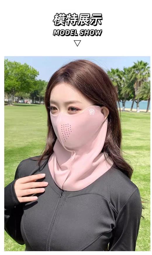 【套装出行！超值2件套】全脸防晒面罩脸基尼 女防紫外线 夏季冰丝骑行遮阳帽子口罩护颈一体 2件套防晒神器 商品图5