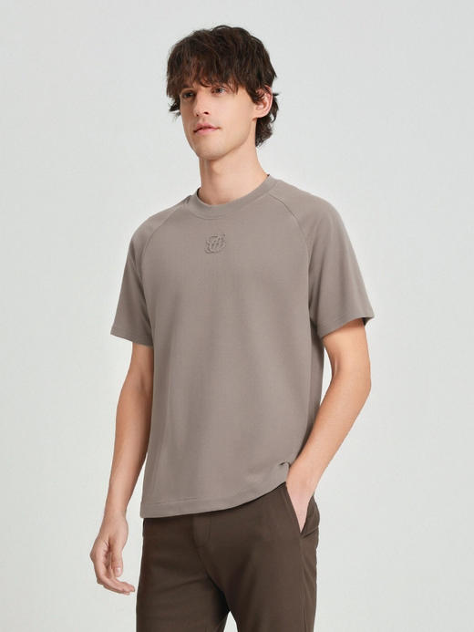 callisto卡其插肩款款式弹力棉T恤 商品图3