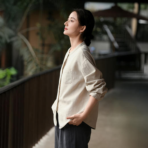东方美学【吾乃兮 新中式苎麻服饰合集】苎麻70%+棉30%的黄金混纺比例 打造慵懒文艺、简约度假风格穿搭 商品图4