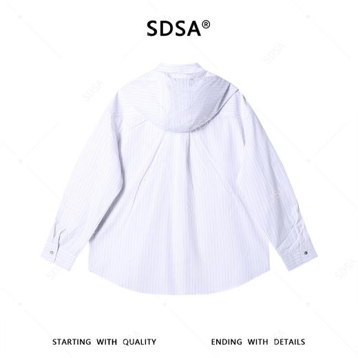 SDSA男装2026新款高贵轻奢韩版简约长袖衬衫竖纹披肩设计百搭衬衣 商品图4