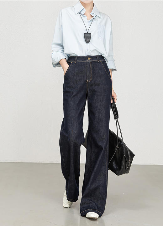 土耳其新升级弹力牛仔妖精裤高腰修身显瘦马蹄喇叭裤 商品图9