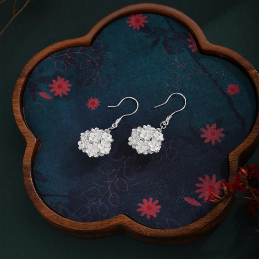 子佩集【繁花簇锦】S990银耳环【QFES047】花丝立体双面花朵2510 商品图4