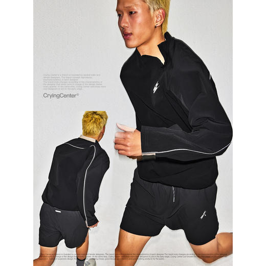 CryingCenter 运动跑步反光拼接圆领半拉链套头衫 哭喊中心 商品图3
